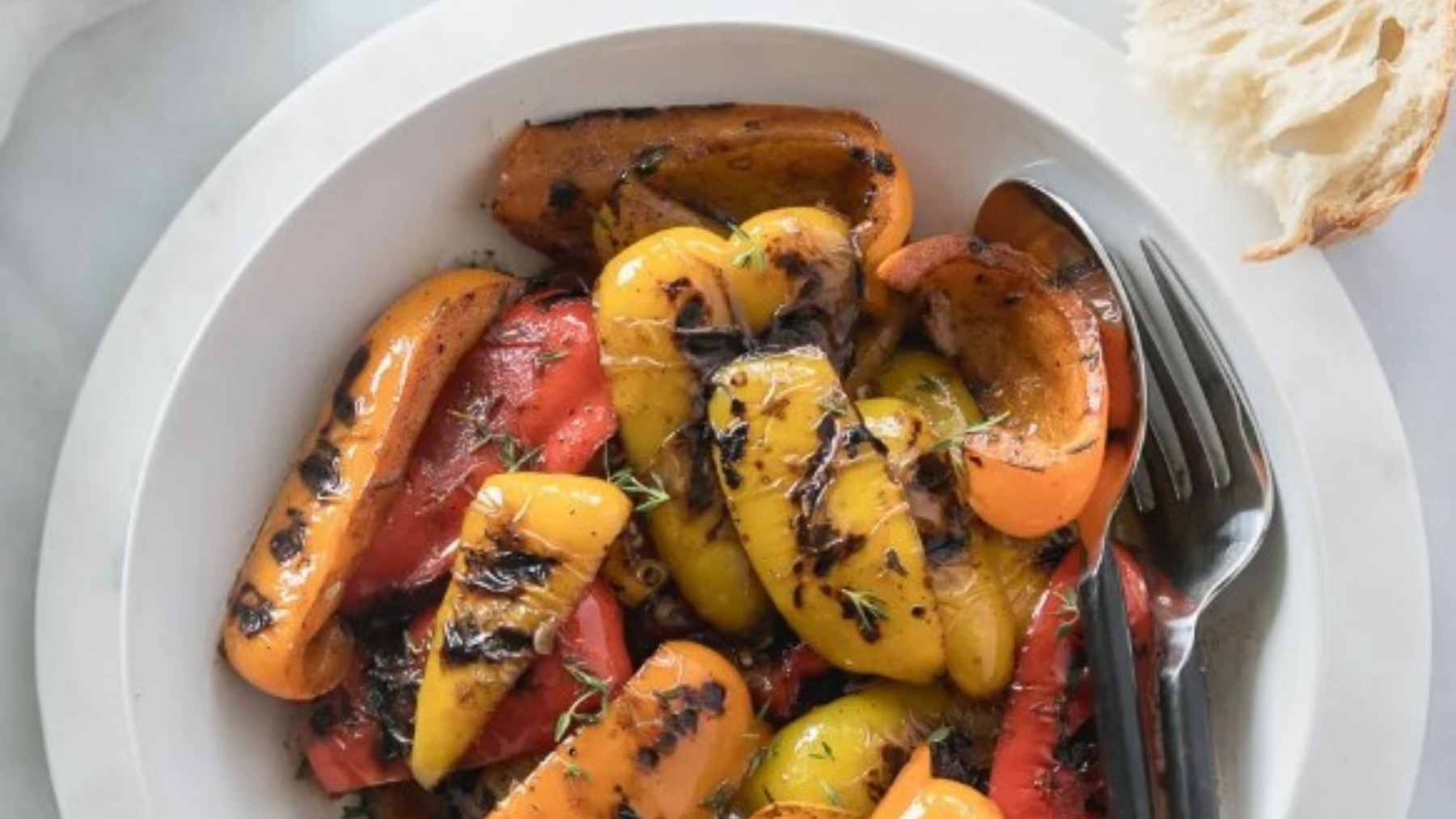 Balsamic Thyme Grilled Peppers