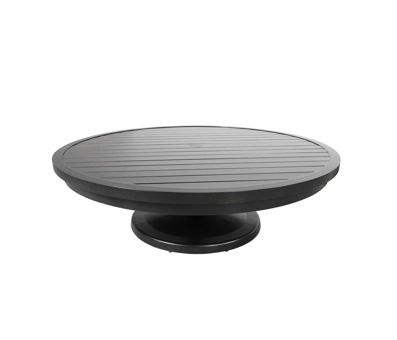 Monaco Accent Table by Cabana Coast - 24" Round Pedestal Coffee Table - Black