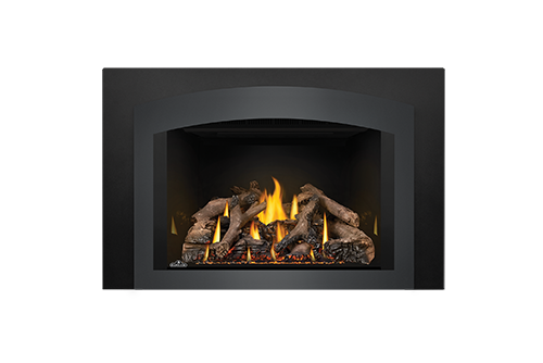 Napoleon Gas Fireplace Insert - Oakville X4 with Small Arched Charcoal Faceplate