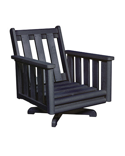 Recycled Plastic Stratford Deep Seat Swivel Chair Black # 14