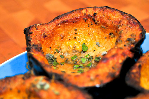 Acorn Squash with Asiago and Sage