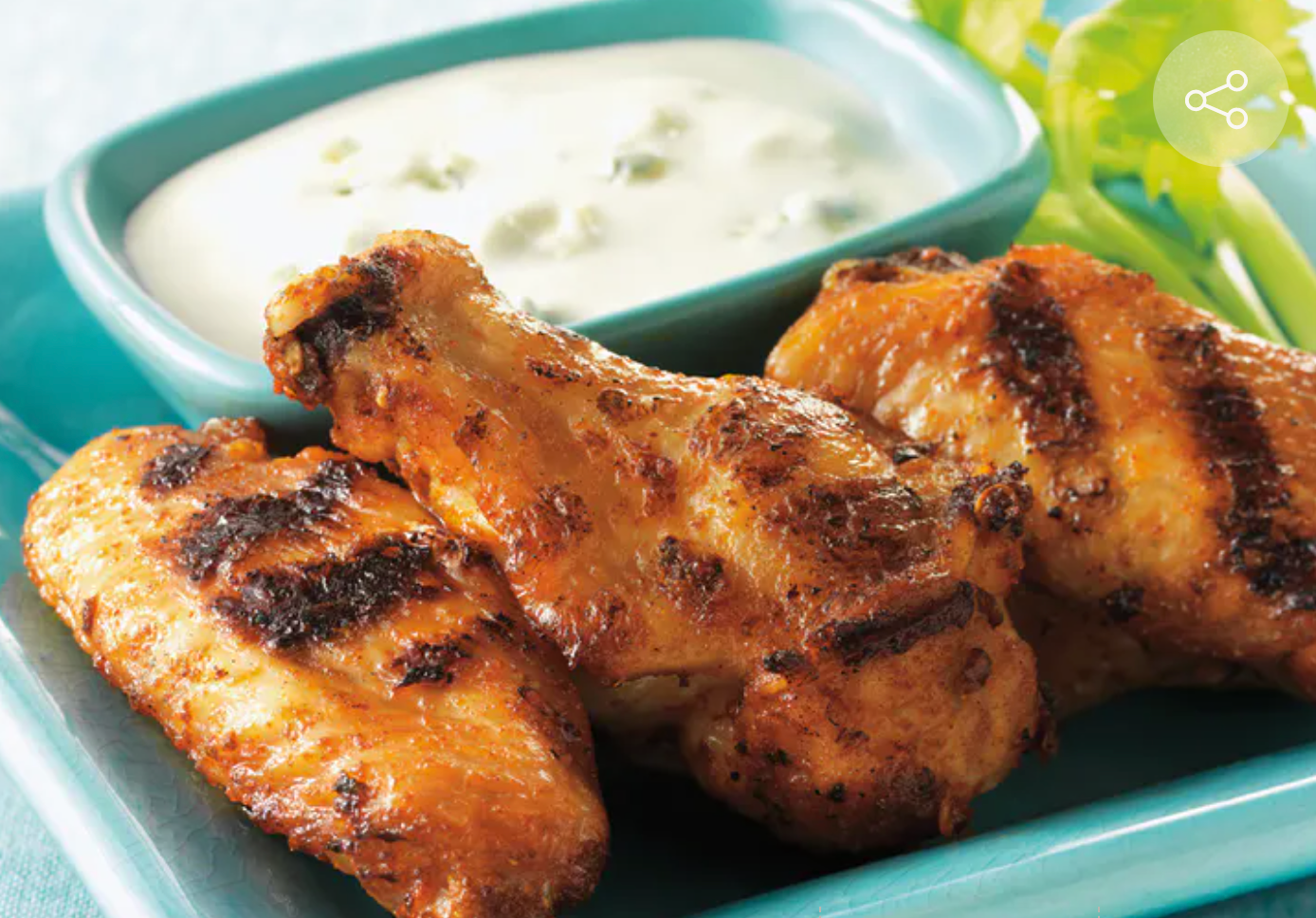 HOT WINGS WITH BLUE CHEESE DRESSING