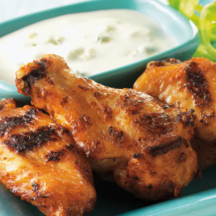 HOT WINGS WITH BLUE CHEESE DRESSING