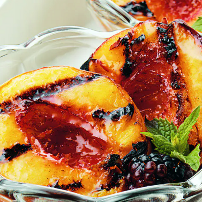 Grilled Peaches with Blackberry Suace