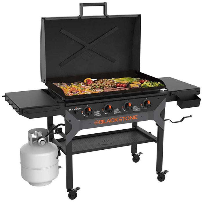 2310- Iron Forged 36in Griddle Cooking Station W/Hood and Omnivore Top