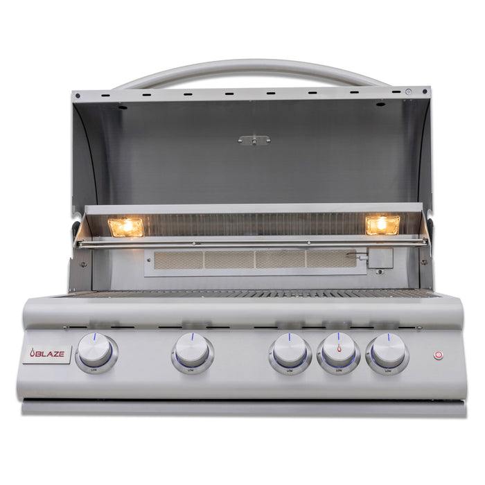 Blaze 32-Inch 4-Burner Premium LTE Plus Gas Grill with Rear Burner and Built-in Lighting System