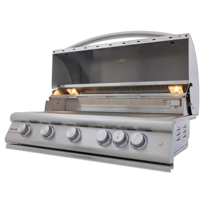 Blaze 40-Inch 5-Burner Premium LTE+ Gas Grill with Rear Burner and Built-in Lighting System