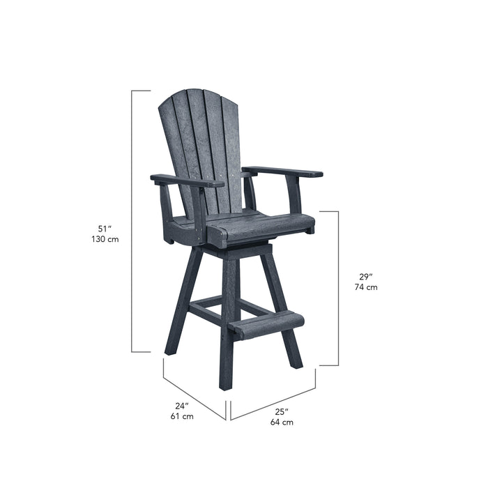 CR Plastics C25 Addy Swivel Pub Arm Chair