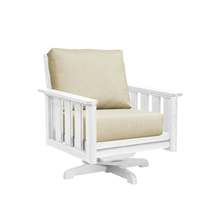 CR Plastics Stratford Swivel Arm Chair with cushion