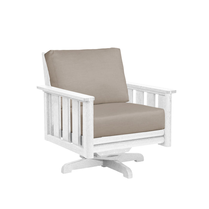 CR Plastics Stratford Swivel Arm Chair with cushion