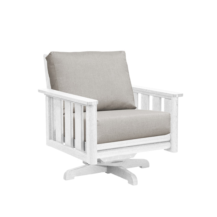 CR Plastics Stratford Swivel Arm Chair with cushion