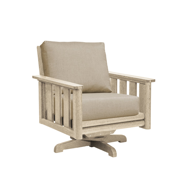 CR Plastics Stratford Swivel Arm Chair with cushion