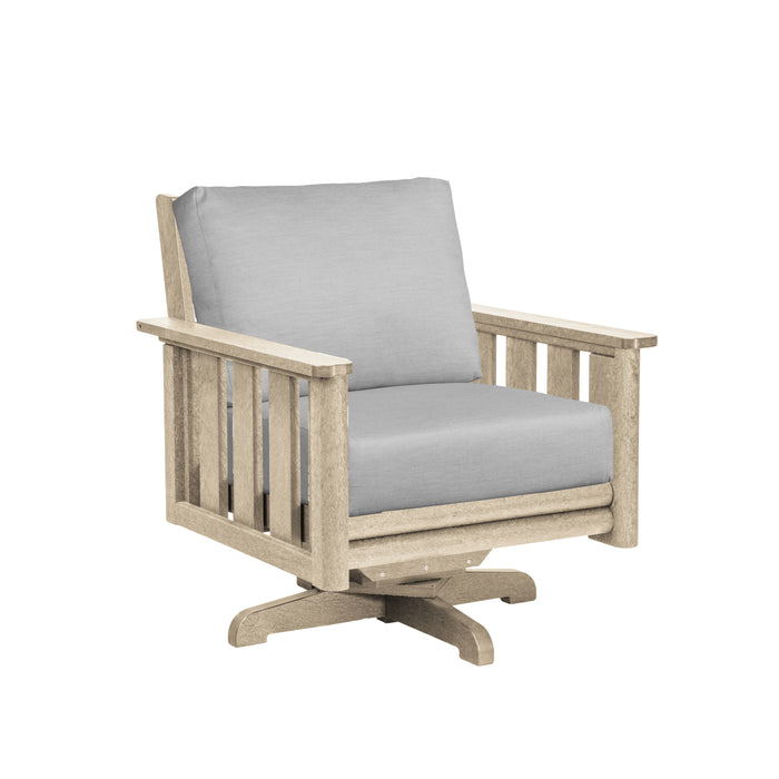 CR Plastics Stratford Swivel Arm Chair with cushion