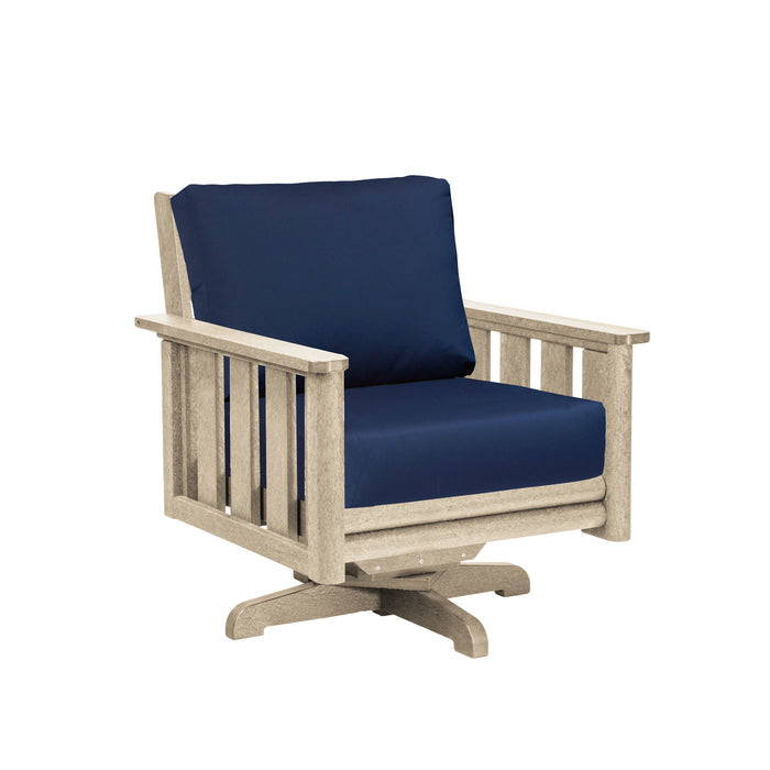 CR Plastics Stratford Swivel Arm Chair with cushion