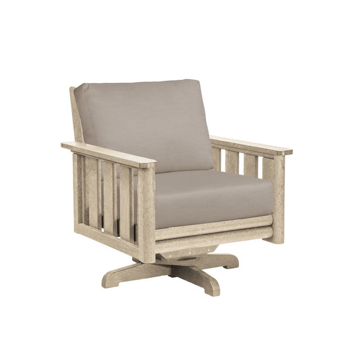 CR Plastics Stratford Swivel Arm Chair with cushion