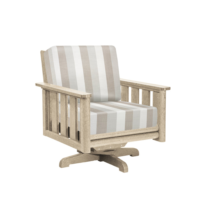 CR Plastics Stratford Swivel Arm Chair with cushion