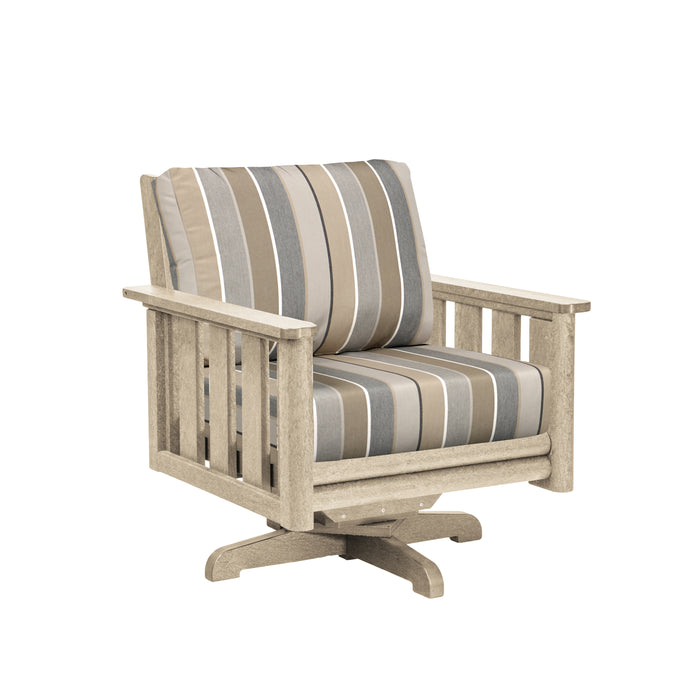 CR Plastics Stratford Swivel Arm Chair with cushion