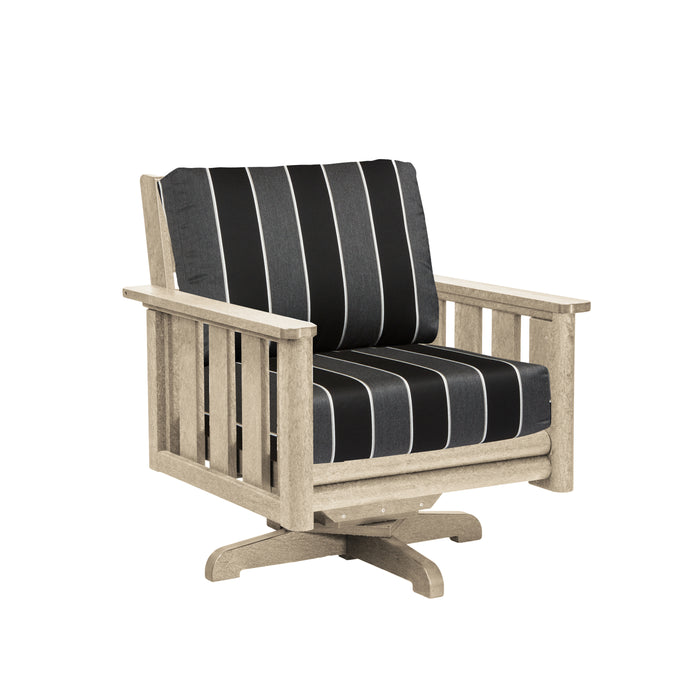 CR Plastics Stratford Swivel Arm Chair with cushion