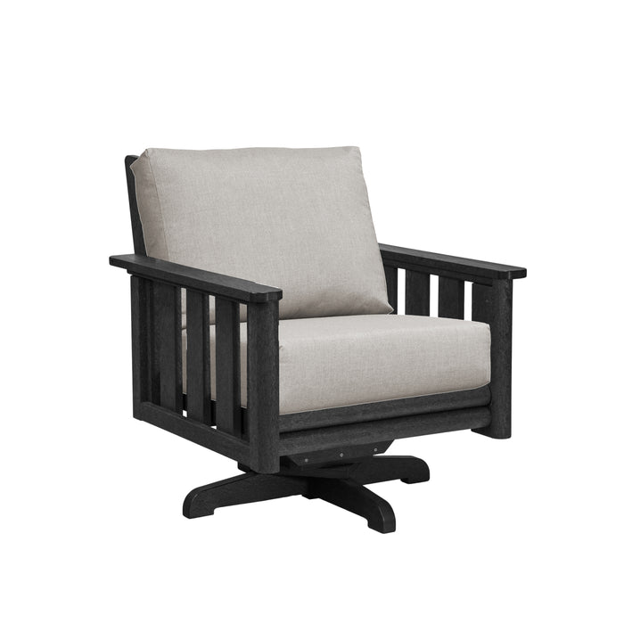 CR Plastics Stratford Swivel Arm Chair with cushion