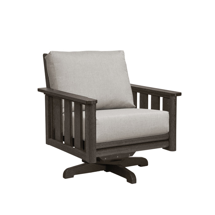 CR Plastics Stratford Swivel Arm Chair with cushion