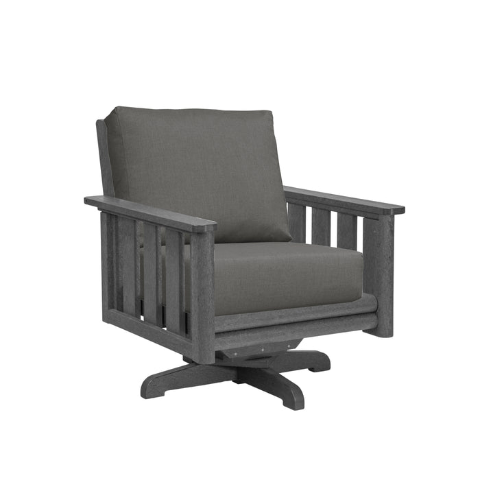 CR Plastics Stratford Swivel Arm Chair with cushion