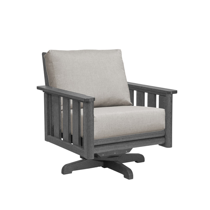 CR Plastics Stratford Swivel Arm Chair with cushion