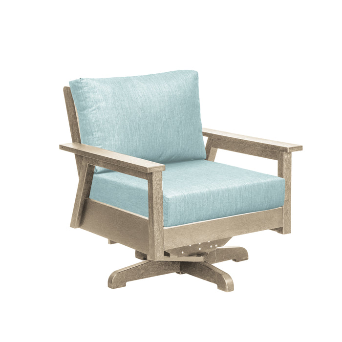 CR Plastics Tofino Swivel Arm Chair with cushion