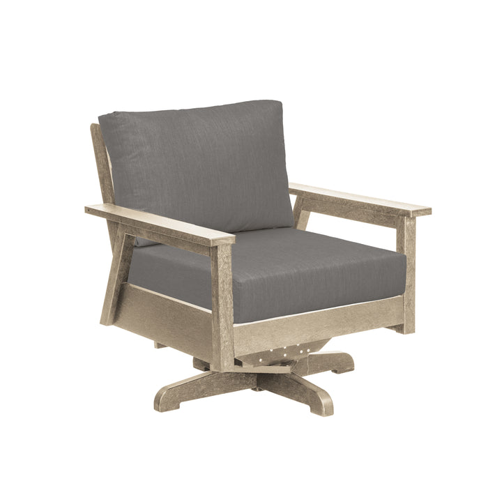 CR Plastics Tofino Swivel Arm Chair with cushion