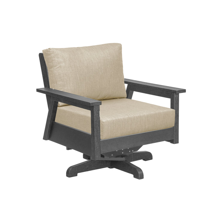 CR Plastics Tofino Swivel Arm Chair with cushion