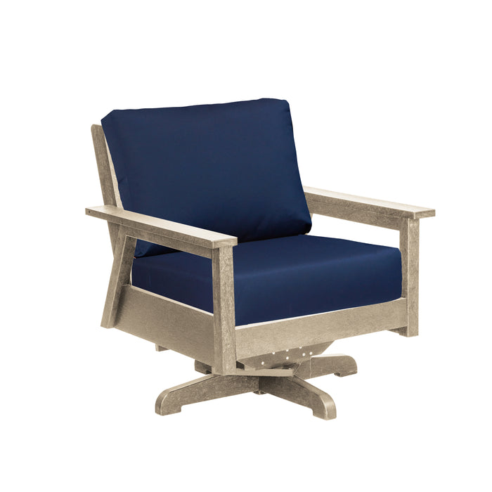 CR Plastics Tofino Swivel Arm Chair with cushion