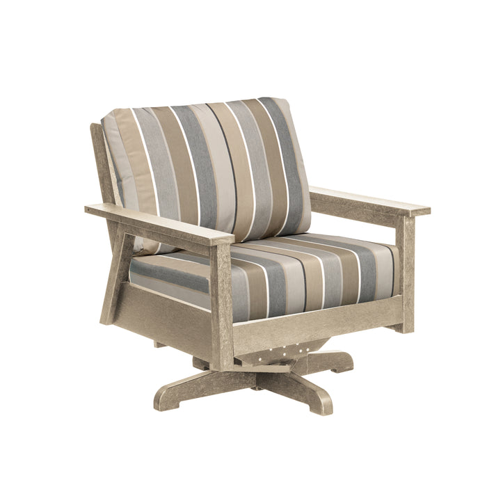 CR Plastics Tofino Swivel Arm Chair with cushion