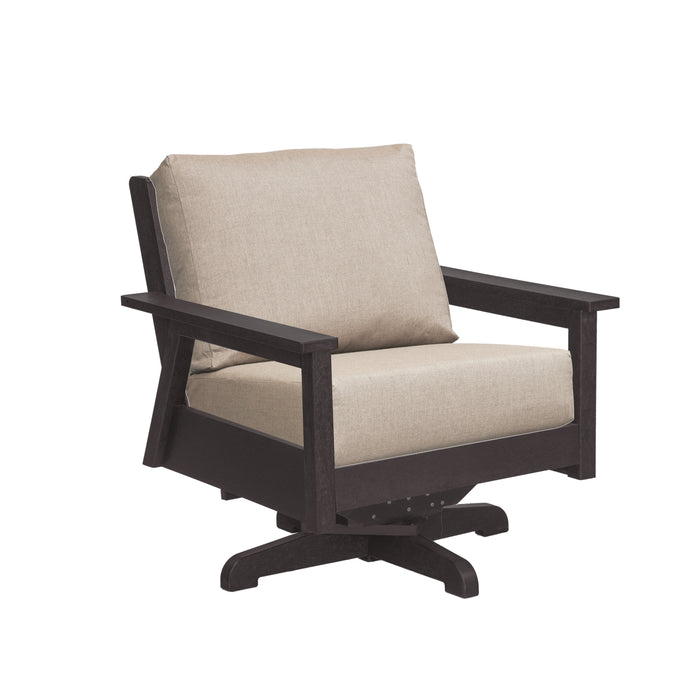 CR Plastics Tofino Swivel Arm Chair with cushion