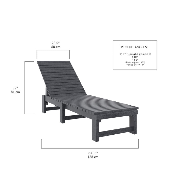 CR Plastics L99 Armless Chaise Lounge
