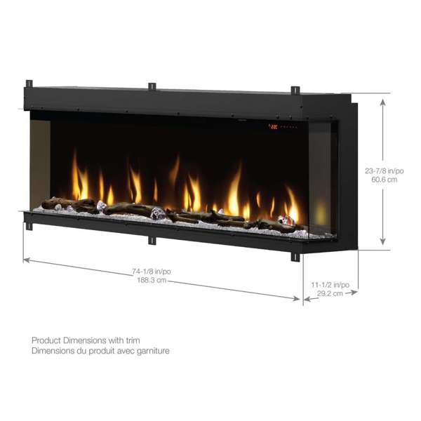 Dimplex Ignite Bold 74" Built-In Linear Electric Fireplace