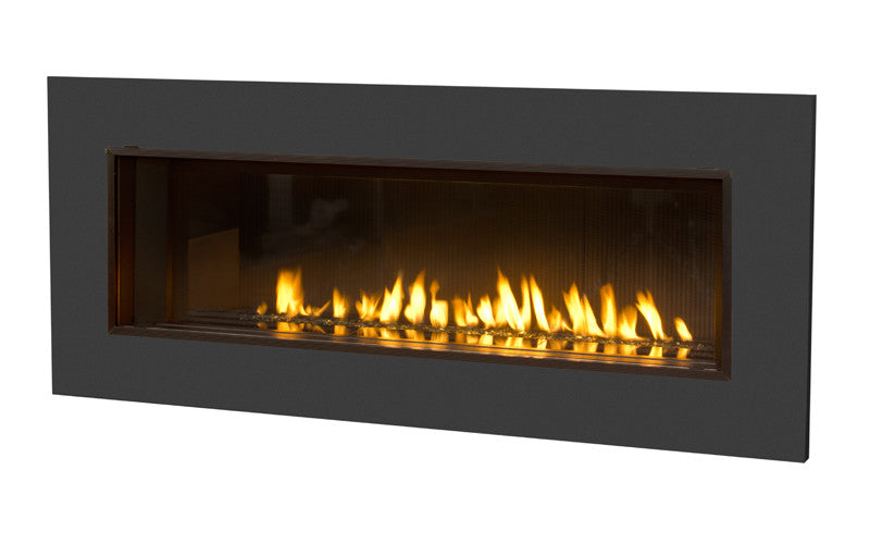 Valor L2 Linear Series Gas Fireplace - Glass Set / Black Surround