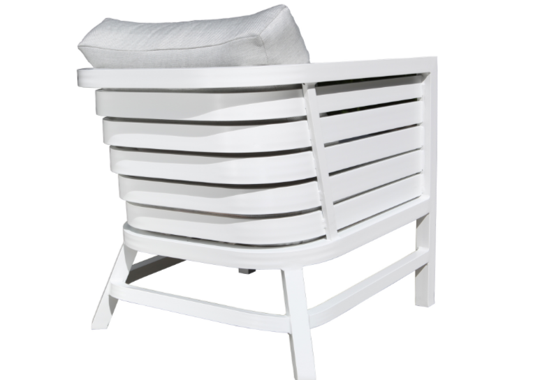 Delano Deep Seat Chair White Finish Back View 