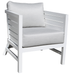 Delano Deep Seat Chair White Finish Side View 