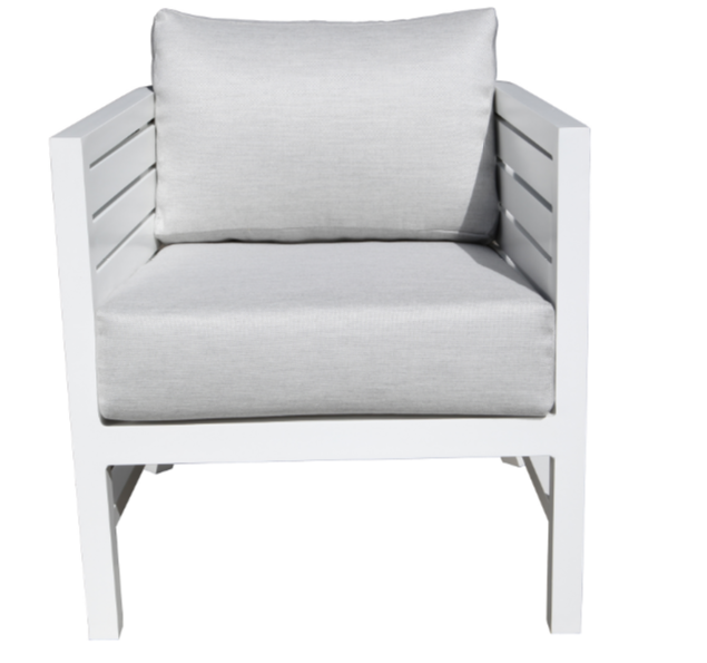 Delano Deep Seat Chair White Finish Front View 