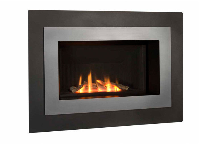 Valor Direct Vent H4 Series Gas Fireplace - Log Set / Silver Surround