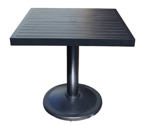 Monaco Counter Height Table by Cabana Coast - 32" Square Pedestal Table - Dark Rum