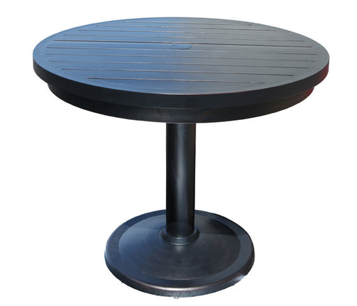 Monaco Counter Height Table by Cabana Coast - 36" Round Pedestal Table - Dark Rum