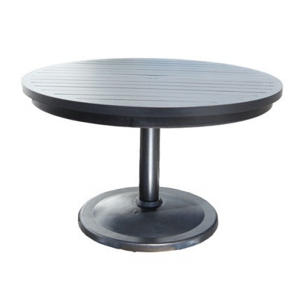 Monaco Counter Height Table by Cabana Coast - 56" Round Pedestal Table - Dark Rum