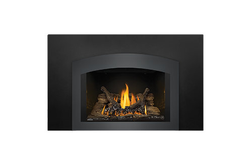 Napoleon Gas Fireplace Insert - Oakville 3 with Small Arched Charcoal Faceplate