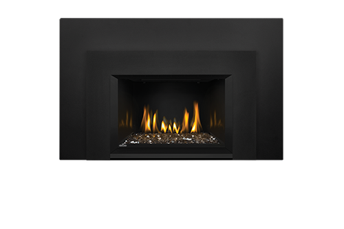 Napoleon Gas Fireplace Insert - Oakville Glass with Large 3-Sided Black Faceplate