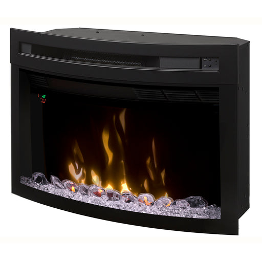 Dimplex Curved Electric Fireplace Glass Crystals