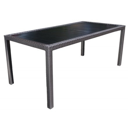 Cabana Coast Piano 72" Rectangular Dining Table - Saddle / Dark Rum