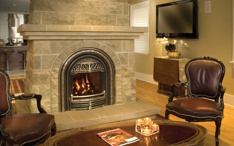 Valor Direct Vent Portrait Windsor Arch Series Gas Fireplace - Log Set