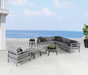 Cabana Coast Landing Collection with Ottoman in Mica. Deep Seat Grouping.
