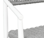  Pewter SOL Rope™ on a Tiger Drylac® White aluminum frame on Cabana Coast Baybreeze Dining Armchair. Deluxe Outdoor Dining Set