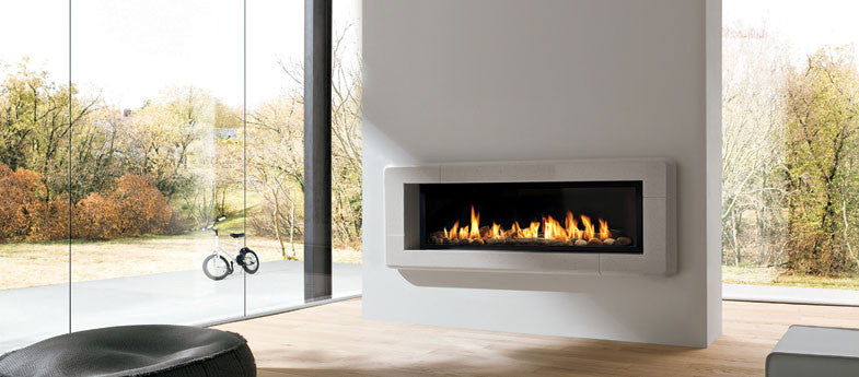 modern style Infinite linear gas fireplace by Marquis